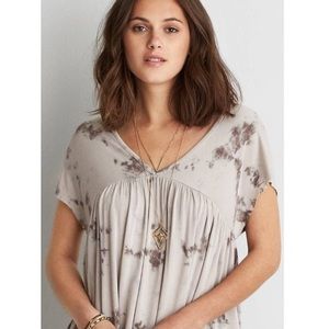 American Eagle Soft & Sexy Tie Dye Babydoll Tee